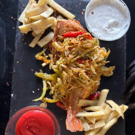 Pepper-Coated Tilapia with Yam